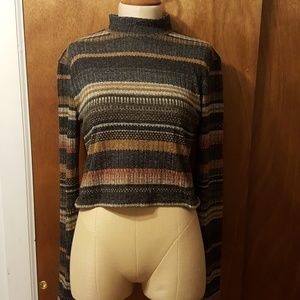Cropped Mock Neck Sweater